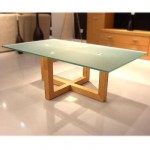 フレンチデザイン ガラストップ リビングテーブル 